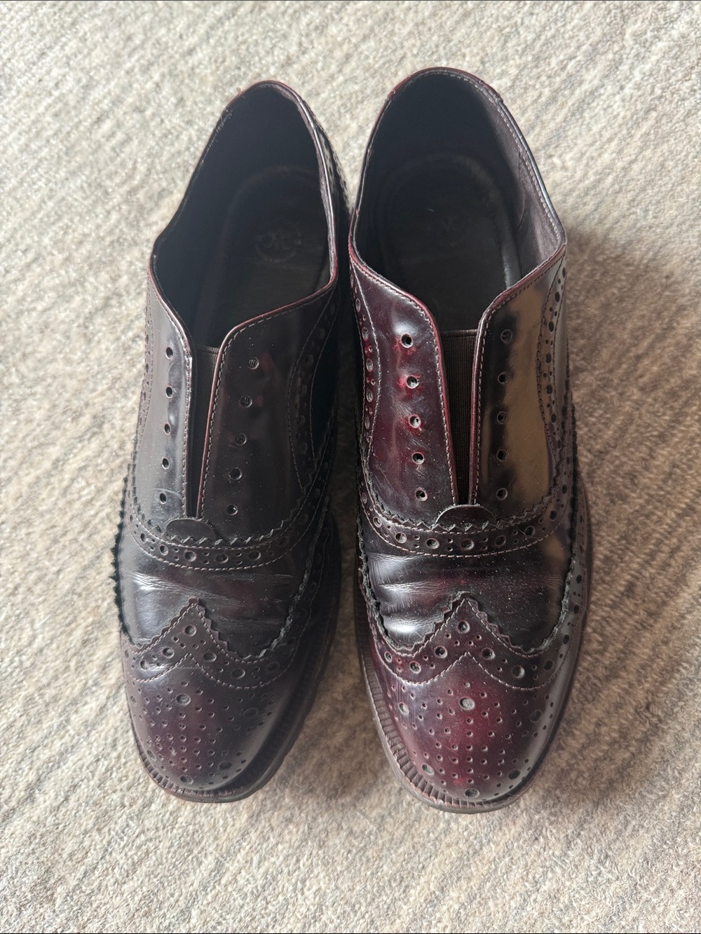 Womens Burgundy Wingtips